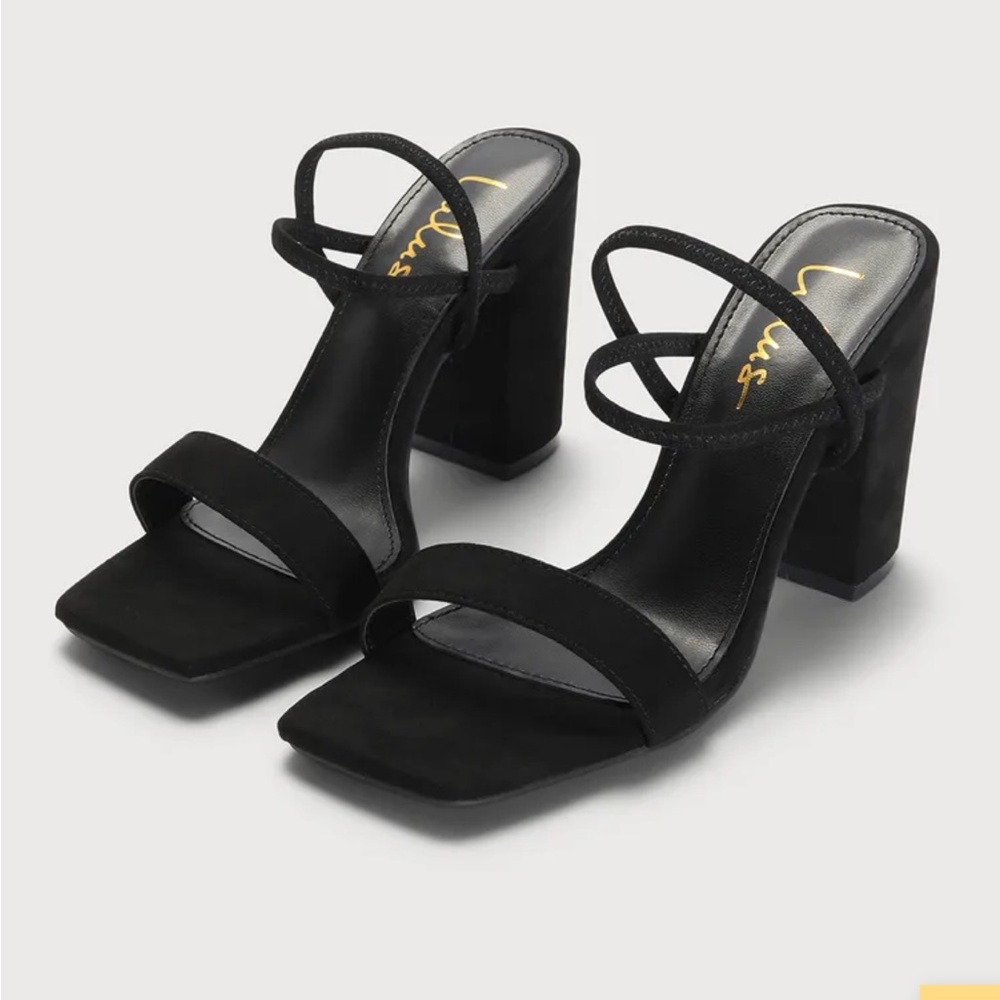 Mabrey Black Suede Strappy High Heel Sandals